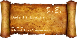 Deáki Evelin névjegykártya